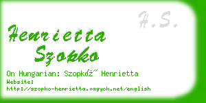 henrietta szopko business card